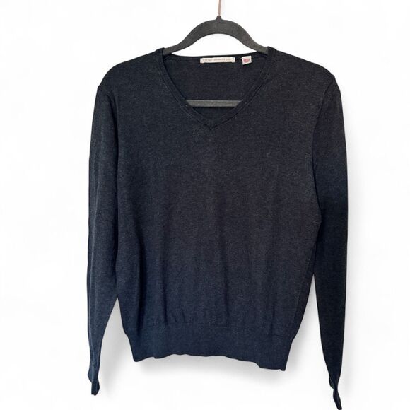 Uniqlo Cotton Cashmere Blend Mens Sweater Size S V-Neck Lightweight Sweater - Picture 1 of 7